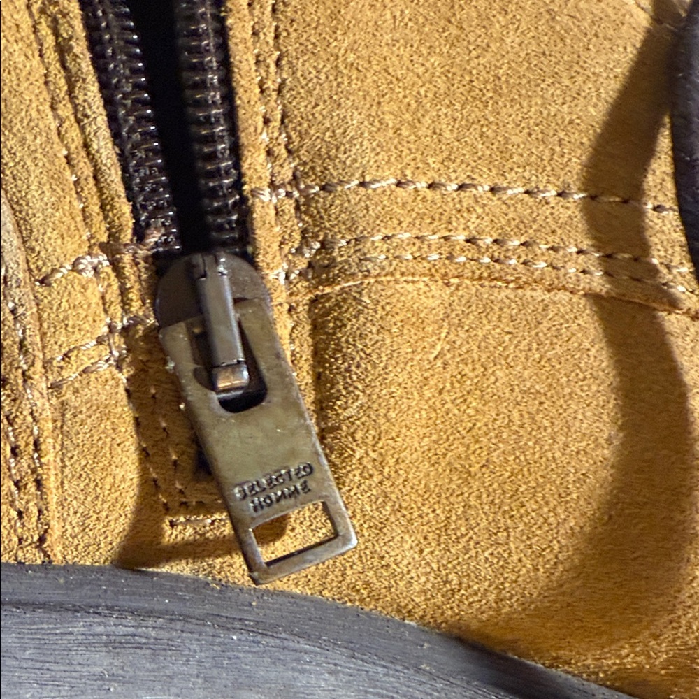 Tan Suede Lace-Up Boots handmade in Portugal - Picture 9 of 12